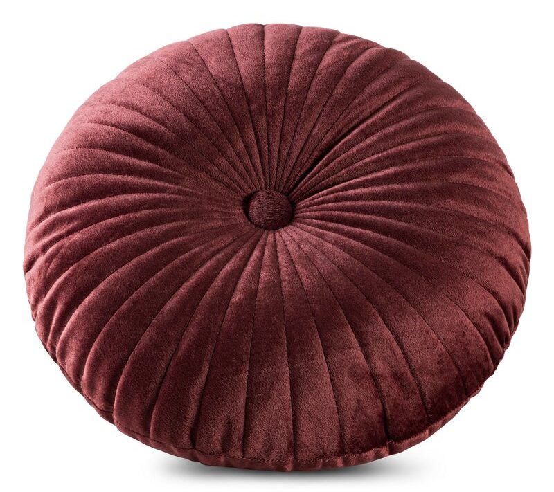 Poszewka velvet okrągła bordowa Ø 40 cm – doda ciepła wnętrzu