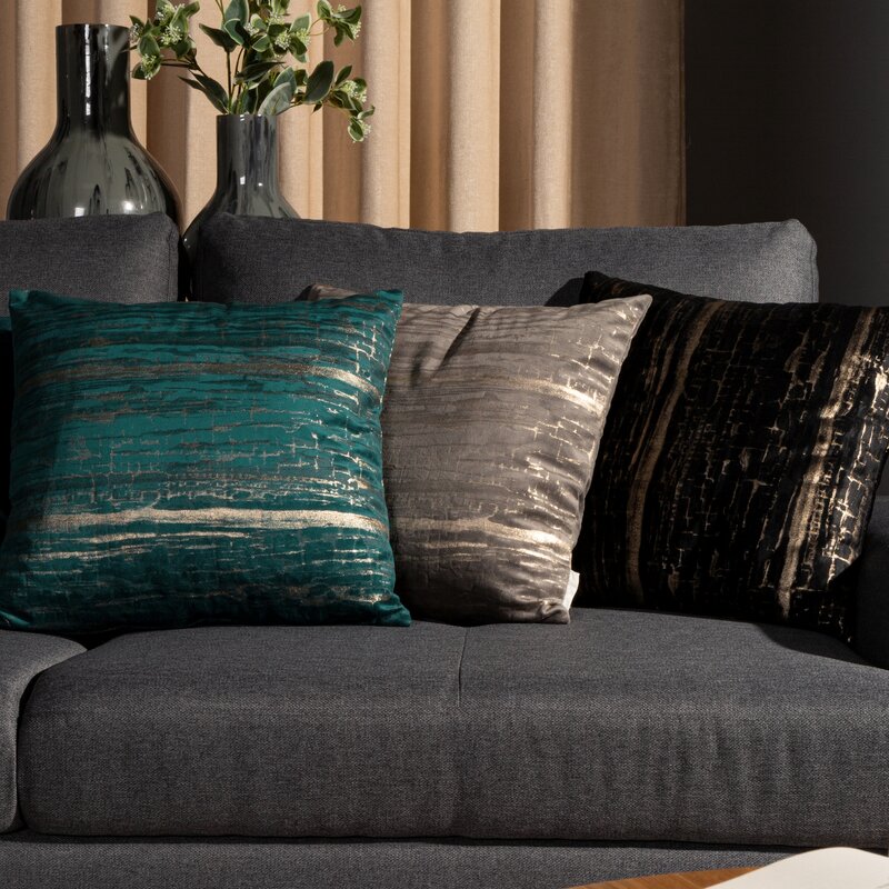 POSZEWKA VELVET 69 45 X 45 CM STALOWY