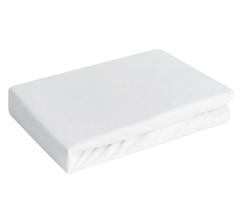 Prześcieradło jersey białe 160 x 200 x 30 cm – miękkie i oddychające