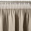 Zasłona welwetowa gotowa AURA z falbanami na taśmie beżowa 140 X 270 CM – welwetowa miękkość
