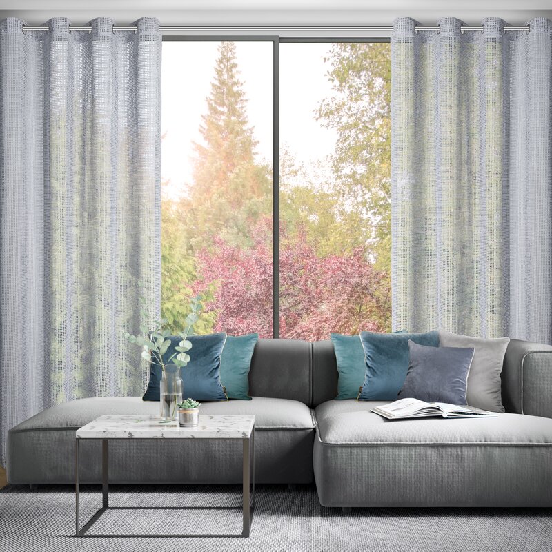 Firana gotowa Neli srebrna 140 x 250 cm – rozprasza światło