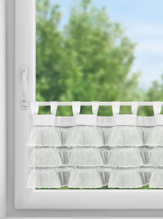 Firana gotowa Lilia biała 150 x 45 cm – rozprasza światło