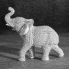 Figurka ceramiczna ELDO srebrna 12 X 5 X 11 cm – z imitacją kryształków