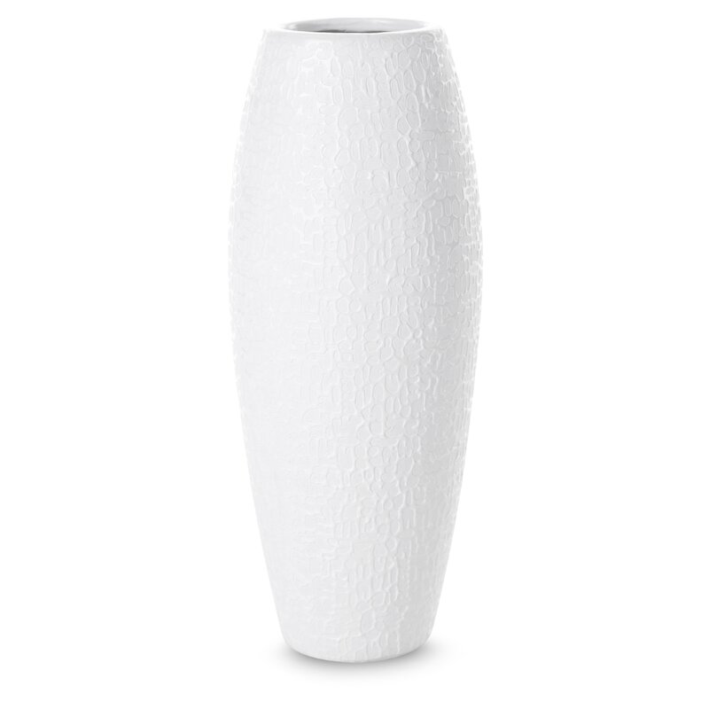 Wazon ceramiczny Riso biały fi 12 x 30 cm – na susze i kwiaty