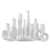 Wazon ceramiczny Riso biały 18 x 9 x 26 cm – na suszone kwiaty