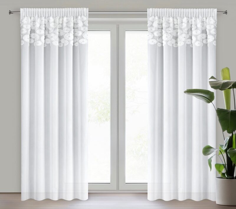 Firana gotowa Gisela biały 140 x 270 cm – rozprasza światło