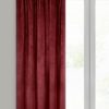 Zasłona gotowa VILLA ciemnobordowa 140 x 270 cm – welwetowa miękkość