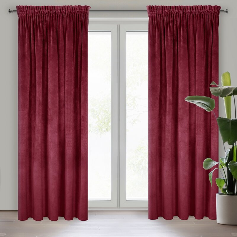 Zasłona gotowa Villa bordowa 140 X 270 CM – z miękkiego welwetu