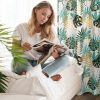 Zasłona gotowa Malta biała 140 X 250 CM – z motywem botanicznym