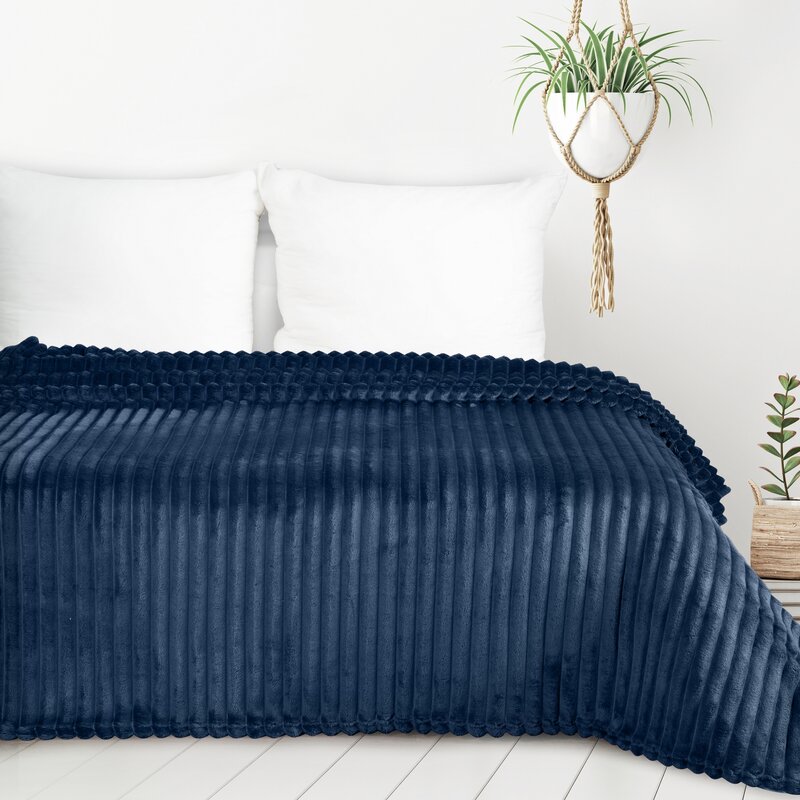 Koc flano D91 SOFT granatowy 150 X 200 CM – miękki i przytulny
