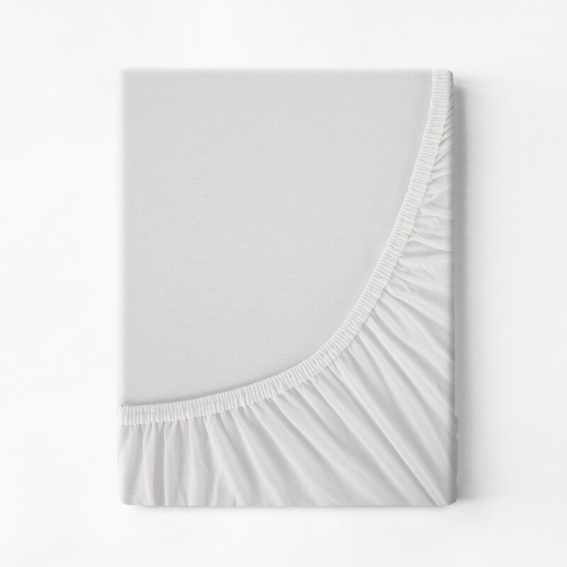 Prześcieradło jersey białe 220 x 200 x 30 cm – miękkie i oddychające