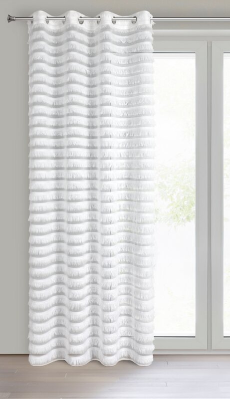 Firana gotowa DANA 1 biała 140 X 250 cm – z falistym wzorem