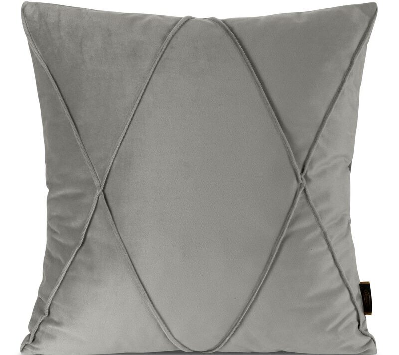 Poszewka velvet NALA srebrna 45 x 45 cm – dodaje blasku wnętrzu
