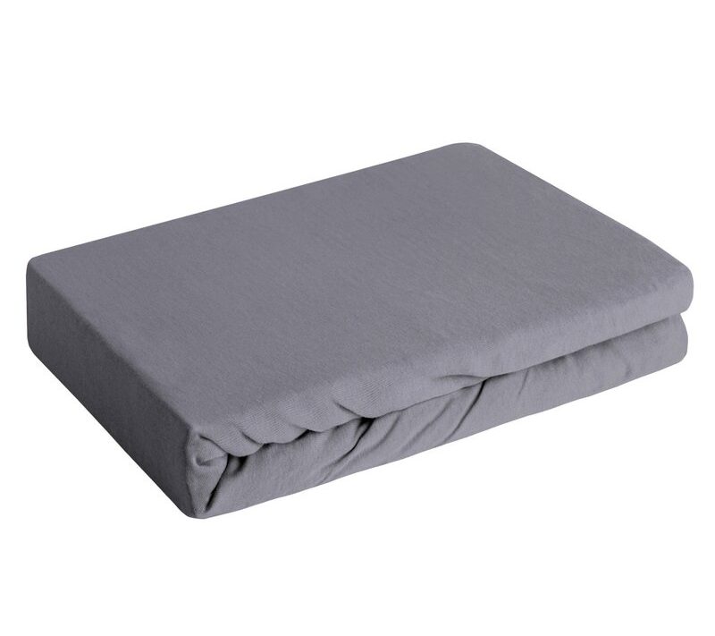 Prześcieradło jersey ciemnostalowe 160 x 200 x 30 cm – miękkie i trwałe