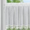 Firana gotowa Gaja kremowa 150 X 60 cm – z koronką serduszka