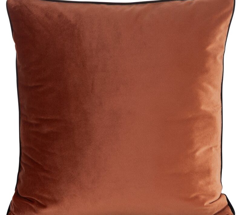 Poszewka welwetowa 60 x 60 cm ceglasta – miękka w dotyku