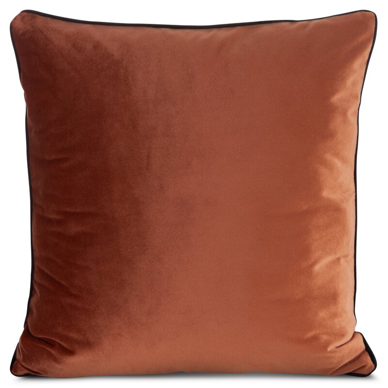 Poszewka welwetowa 60 x 60 cm ceglasta – miękka w dotyku