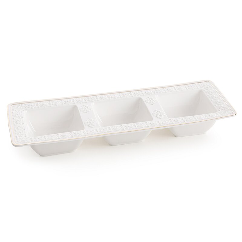Misa dekoracyjna Olivia biała 36 x 13 x 5 cm – do serwowania przekąsek