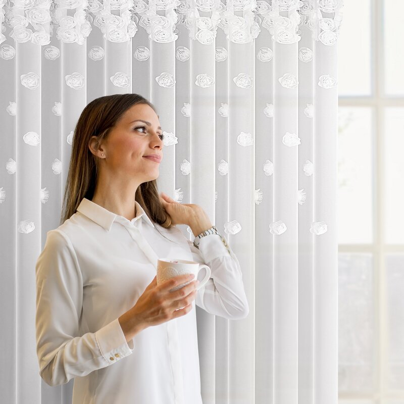 Firana gotowa DIANA 1 biała 140 X 270 CM – świeżość i elegancja