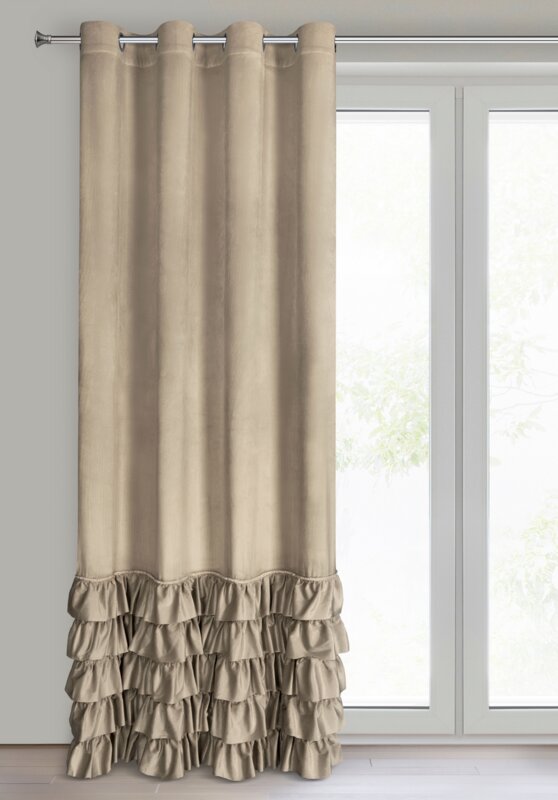 Zasłona gotowa Carli ciemnobeżowa 140 x 250 cm – zaciemniająca i stylowa
