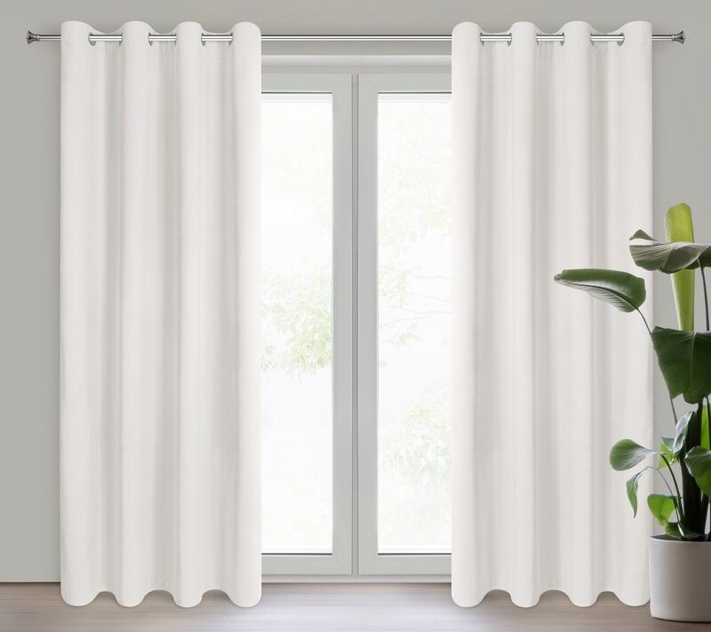 Zasłona gotowa kremowa 140 x 250 cm – zaciemniająca sypialnię