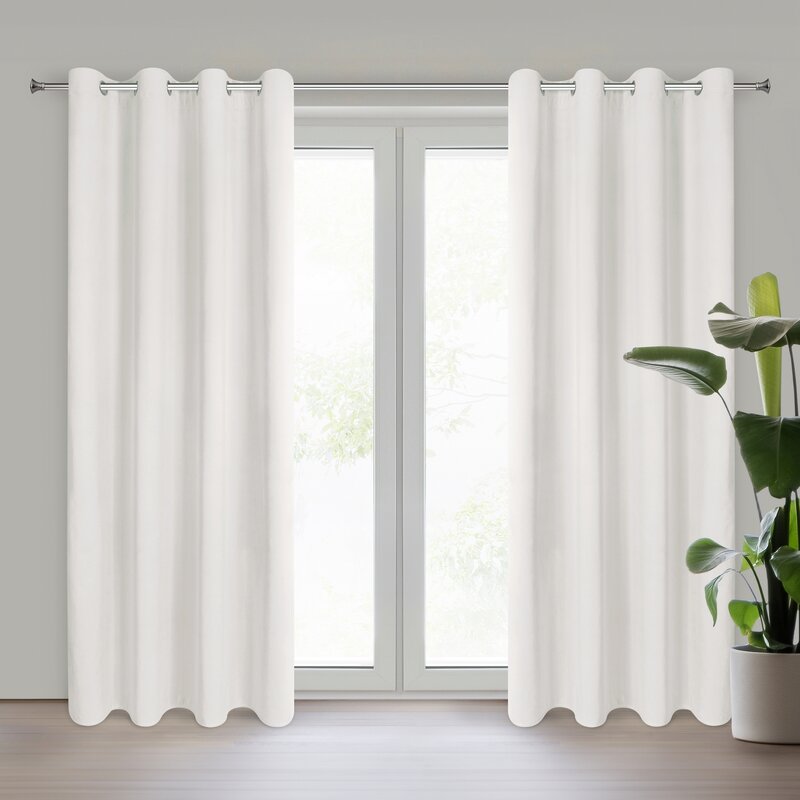 Zasłona gotowa kremowa 140 x 250 cm – zaciemniająca sypialnię