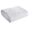 Narzuta imitacja lnu srebrna 220 x 240 cm – elegancki wygląd