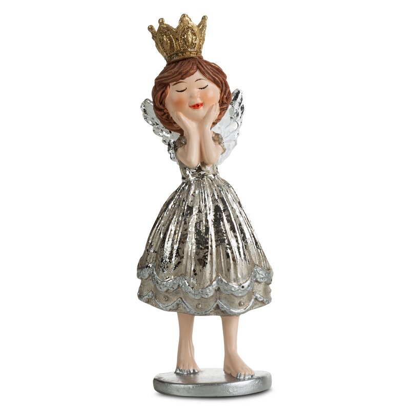 Figurka świąteczna srebrna 4 x 4 x 11 cm – elegancka dekoracja