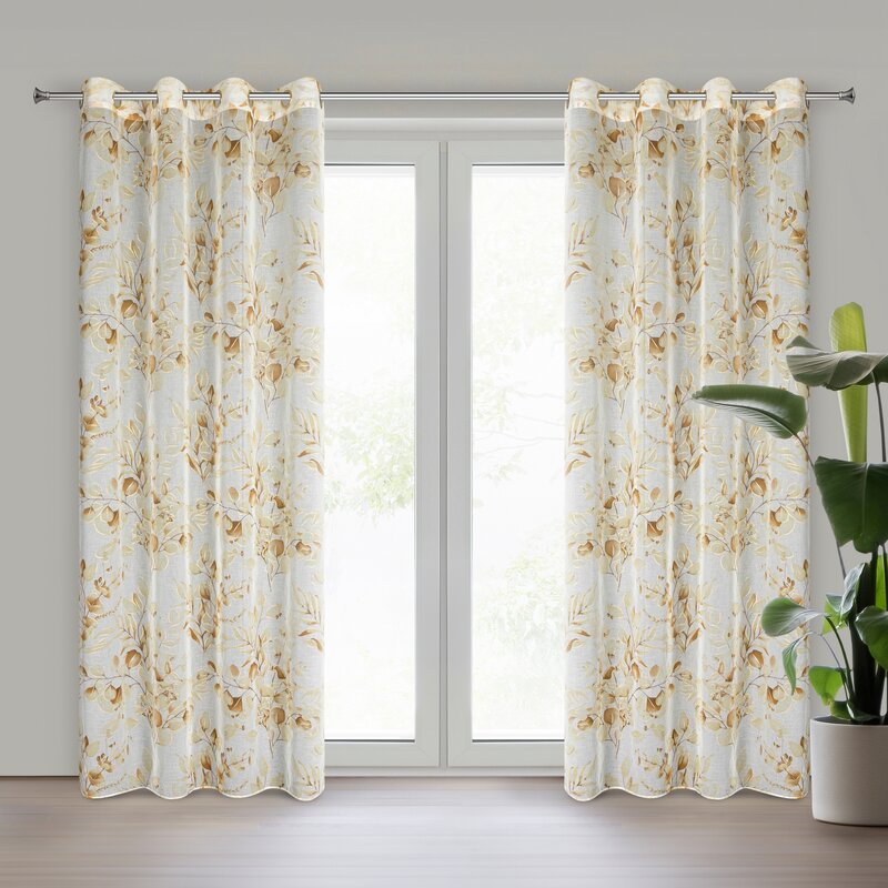 Zasłona gotowa AVA beżowa 140 X 250 cm – przepuszcza światło