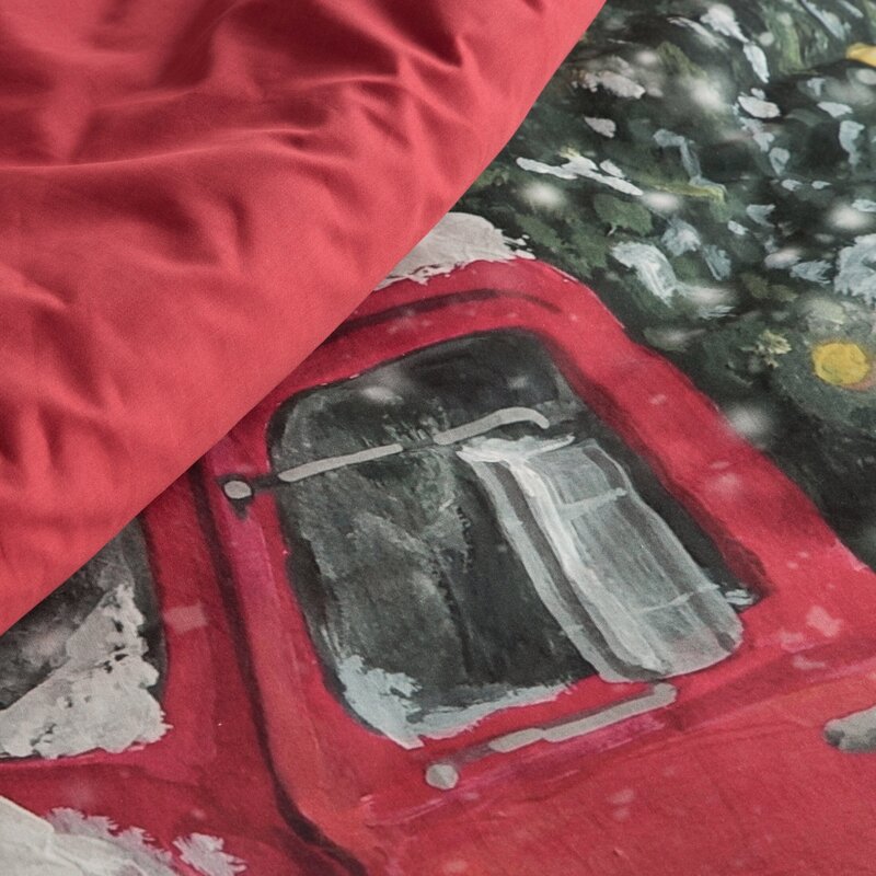 Komplet pościeli VINTI czerwona 220 X 200 cm – tworzy świąteczny nastrój