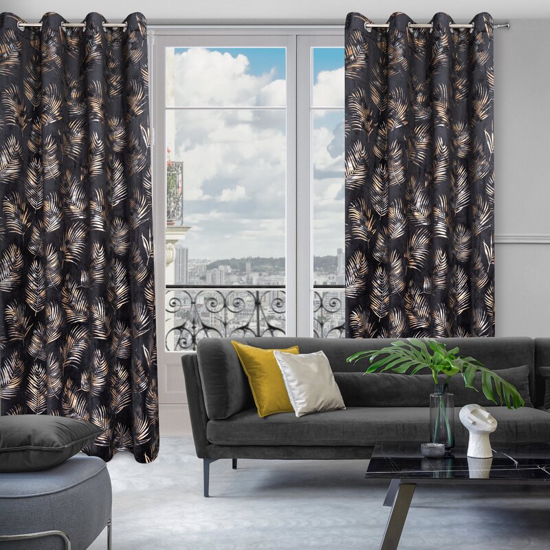 Zasłona gotowa Gloria czarna 140 x 250 cm – wprowadza blask