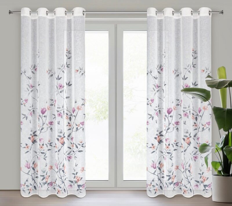 Zasłona gotowa Antea biała 140 x 250 cm – rozświetla wnętrze