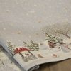 Obrus gobelinowy świąteczny popielaty 100x100 cm – odporny na plamy
