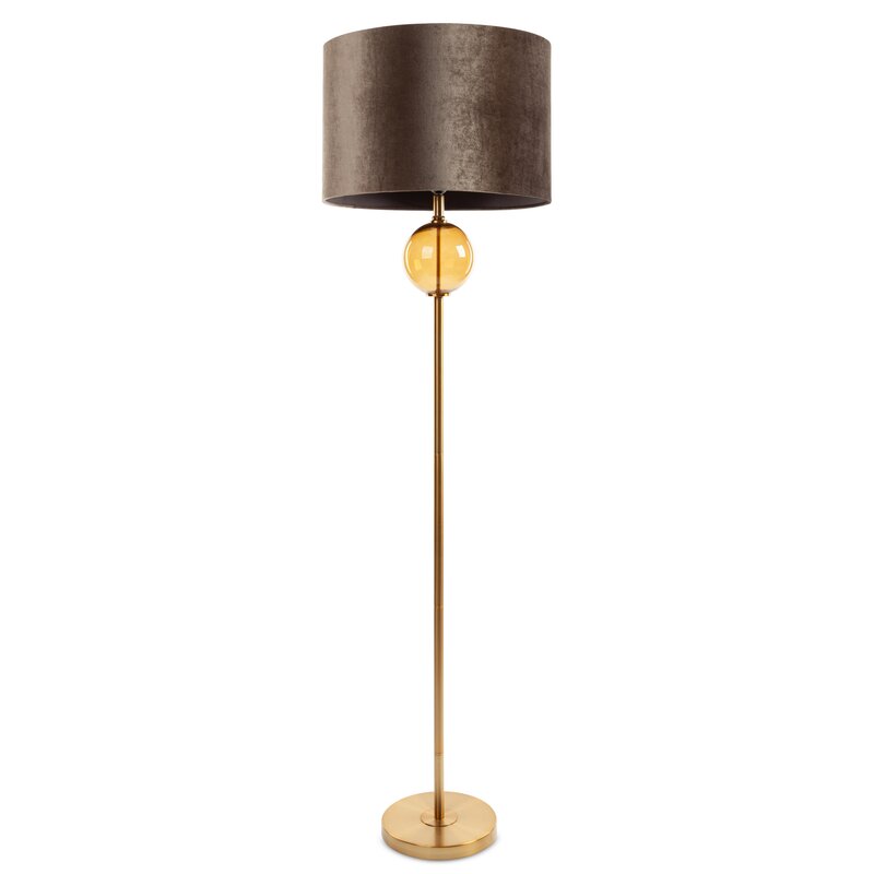 Lampa podłogowa Leona brązowa O 46 x 165 cm – tworzy nastrój