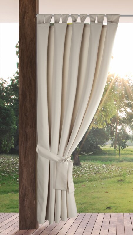 Zasłona tarasowa gotowa Garden2 na szelkach beżowa 155 X 220 cm – chroni przed słońcem