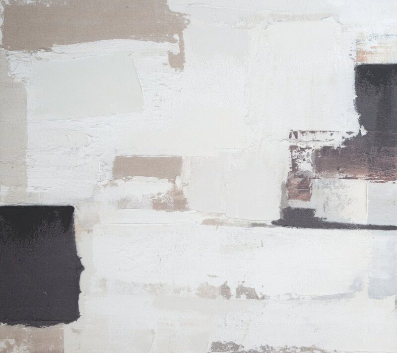 Obraz ręcznie malowany abstrakcyjny kremowy 80 X 80 CM – dla nowoczesnych wnętrz