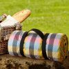 Koc piknikowy SI/HARMONY żółto-różowy 130x145 cm – idealny na piknik