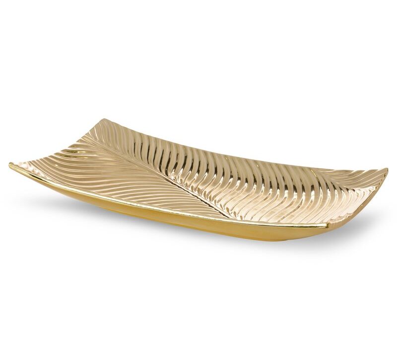 Patera dekoracyjna Sena złota 45 x 25 x 8 cm – doda blasku wnętrzu