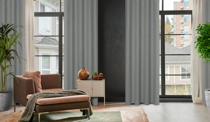 Zasłona gotowa Lidia szara 140 x 250 cm – zaciemniająca i stylowa