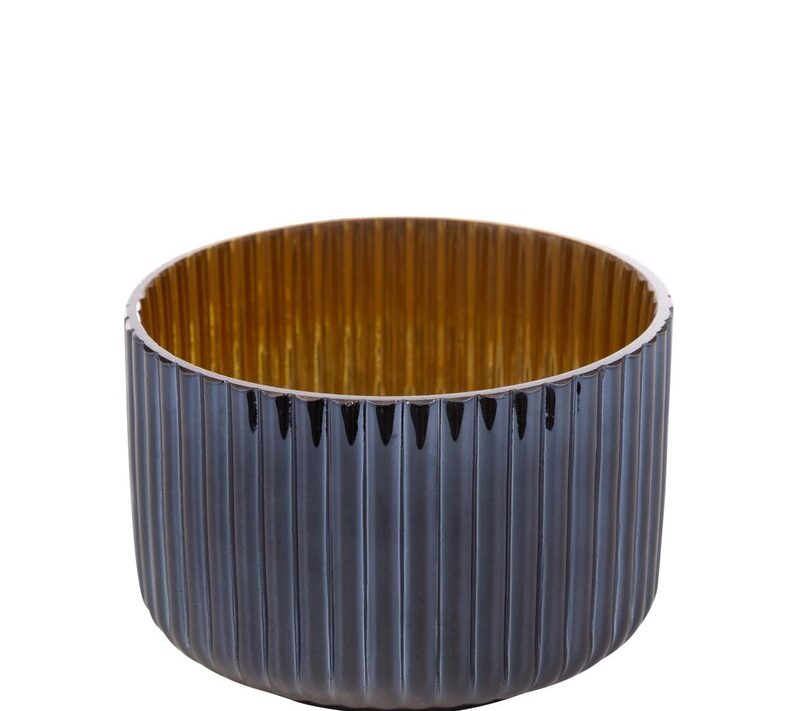 Świecznik szklany NELA3 granatowy fi 12 x 8 cm – stworzy nastrój