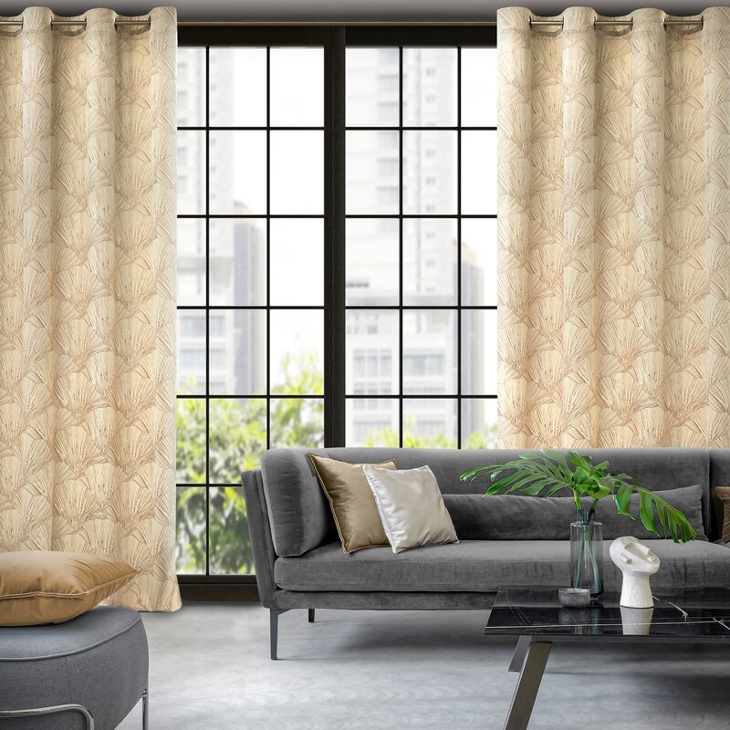 Zasłona gotowa welwet kremowa 140 x 250 cm – zaciemnia pomieszczenie