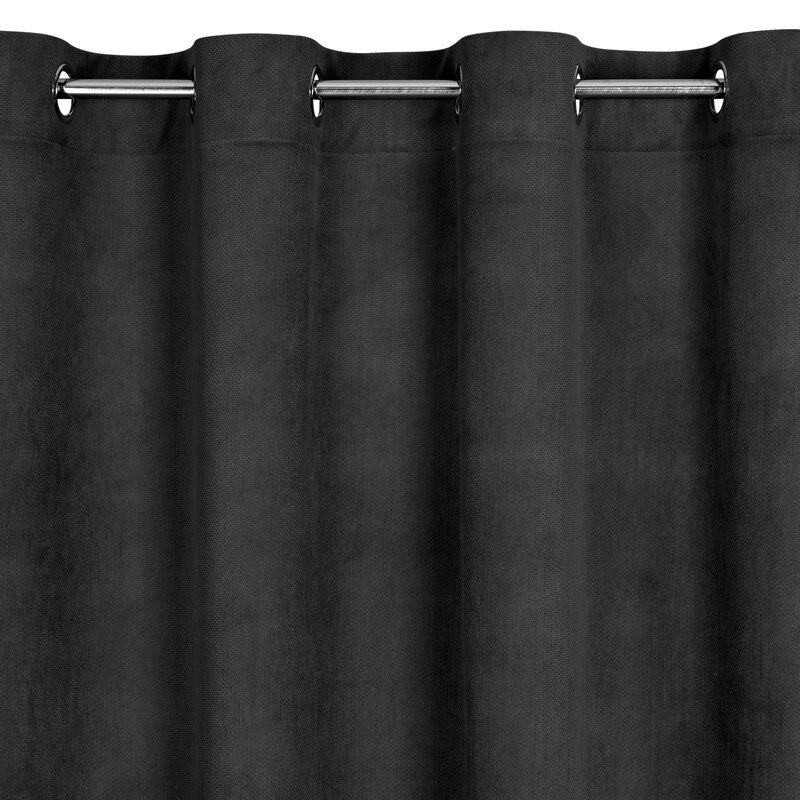 Zasłona gotowa MILO czarna 140 X 250 CM – aksamitna i zaciemniająca