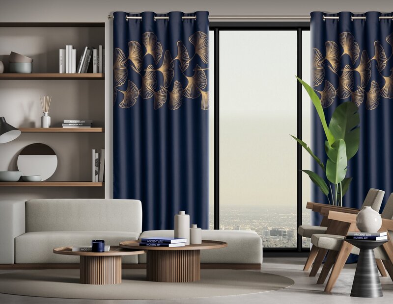 Zasłona gotowa Harmony granatowa 140 x 250 cm – zaciemniająca i trwała