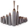 Wazon ceramiczny Morena stalowy 17 x 32 cm – na suszone kwiaty