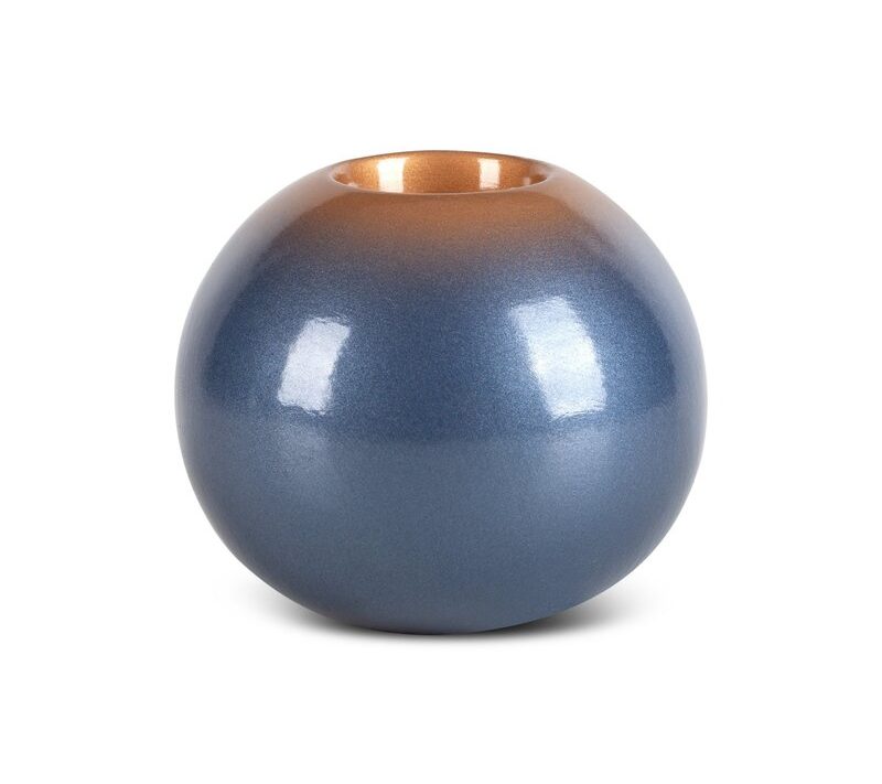 Świecznik ceramiczny Nessa niebieski 12 x 11 cm – tworzy przytulną atmosferę