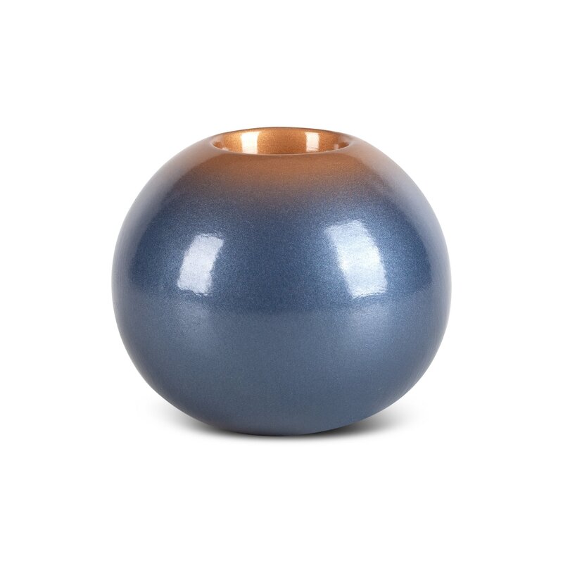 Świecznik ceramiczny Nessa niebieski 12 x 11 cm – tworzy przytulną atmosferę