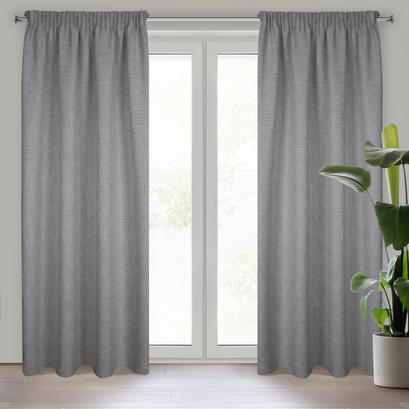 Zasłona gotowa Jula popielata 140 x 270 cm – zaciemnia pomieszczenie