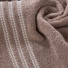 Ręcznik kąpielowy 50X90 cm bawełniany kolor brązowy z ozdobną bordiurą 480 g/m2 SEBA – miękki i chłonny