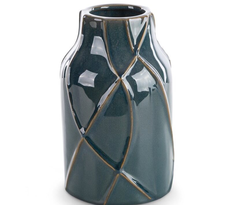 Wazon ceramiczny TEO turkusowy fi 14 x 22 cm – na susze i kwiaty