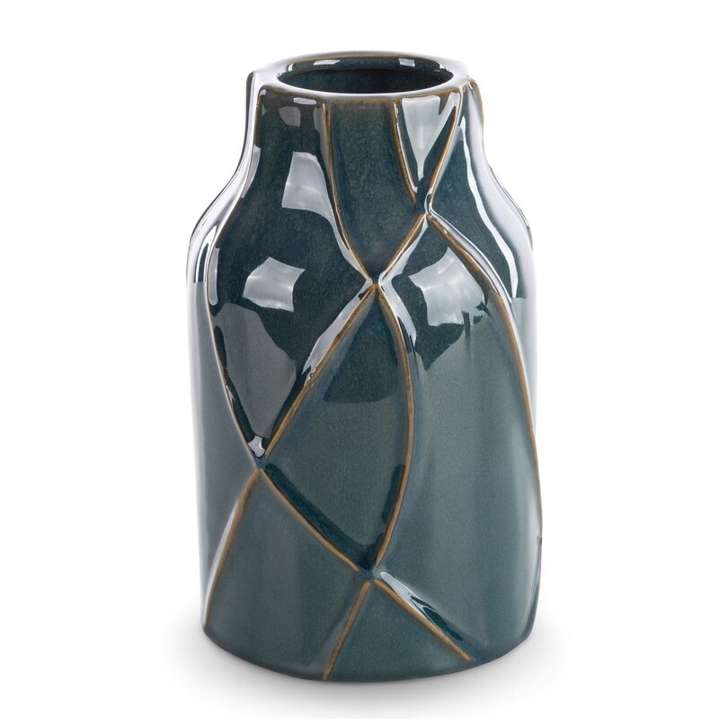 Wazon ceramiczny TEO turkusowy fi 14 x 22 cm – na susze i kwiaty